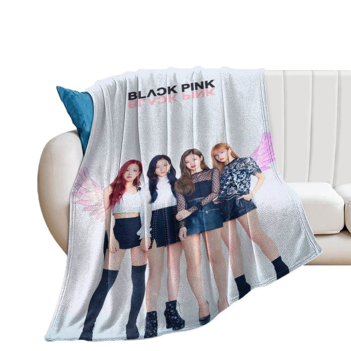 BlackPink Blanket Pattern Flannel Throw Room Decoration