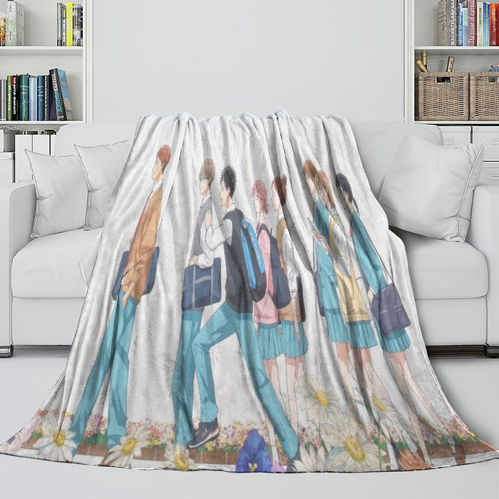 Blue Box Blanket Flannel Fleece Throw Room Decoration