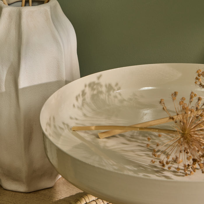 Boswell 30cm Footed Tray - Oatmeal Metal - Laura James