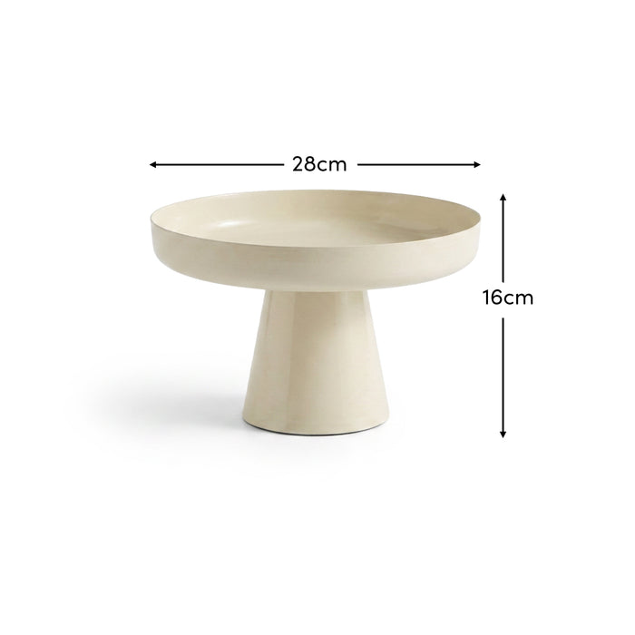 Boswell 30cm Footed Tray - Oatmeal Metal - Laura James