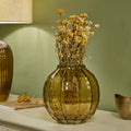 Bray 20cm Glass Vase - Amber Yellow - Laura James