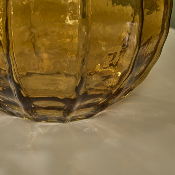 Bray 20cm Glass Vase - Amber Yellow - Laura James
