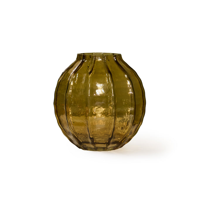 Bray 20cm Glass Vase - Amber Yellow - Laura James