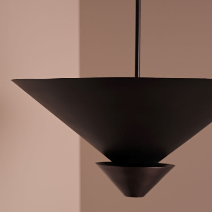 Brockhill 40cm Metal Pendant Light - Midnight Bronze - Laura James