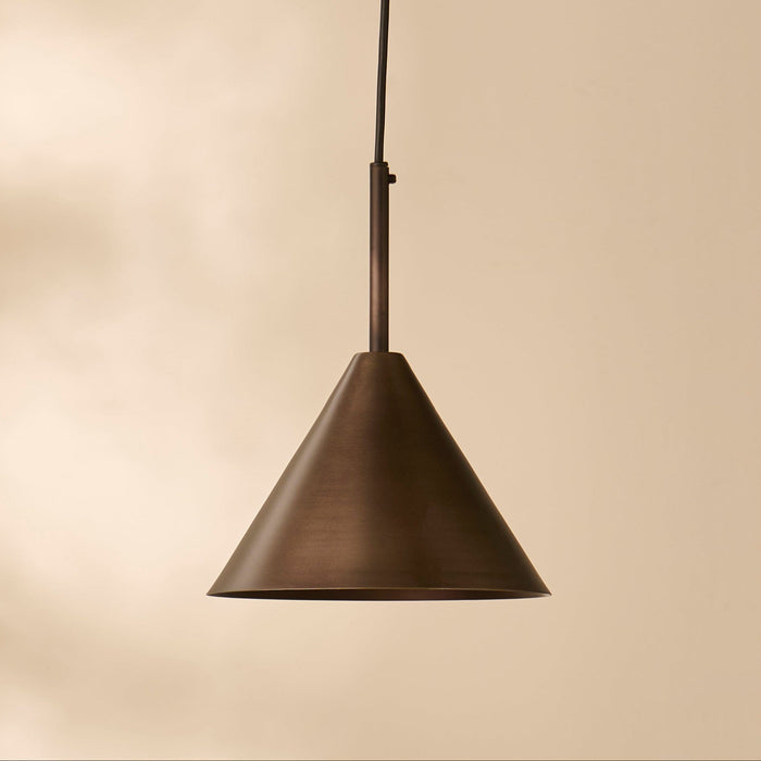 Brockhill Small Metal Pendant Light - Bronze - Laura James