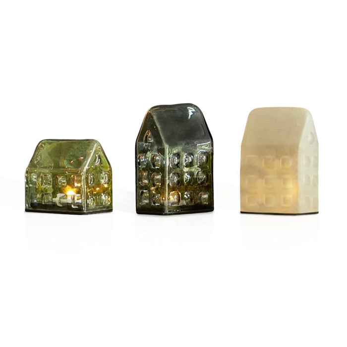 Light Up House LED Ornament - Set of 3 - Laura James