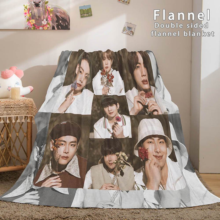 BTS Butter Bangtan Boys Flannel Fleece Blanket - EBuycos