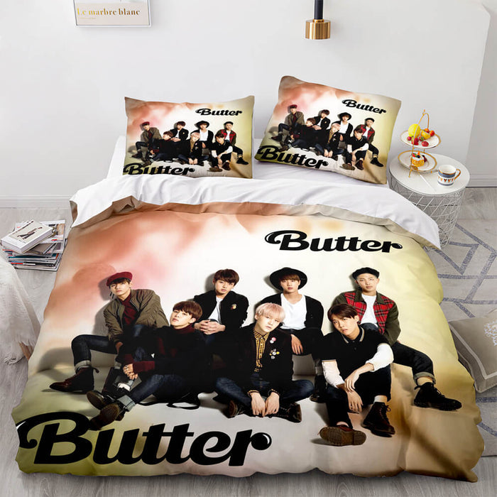 BTS Butter Cosplay Bedding Sets Soft Duvet Covers Comforter Bed Sheets - EBuycos