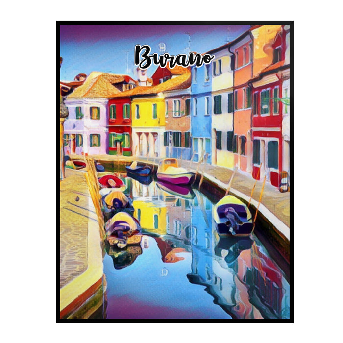 Burano Italy Art Poster Painting 11" x 14"