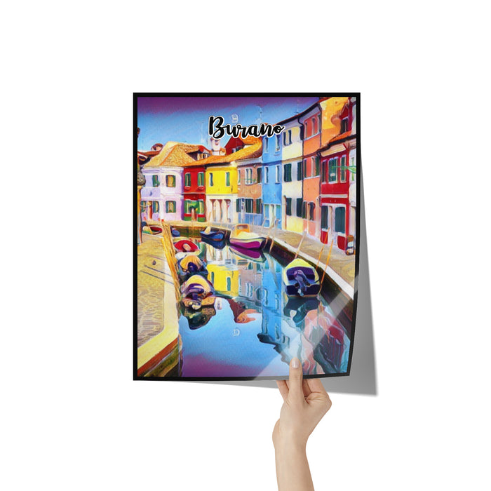 Burano Italy Art Poster Painting 11" x 14"