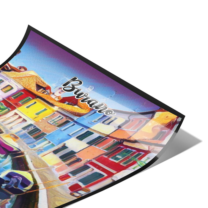 Burano Italy Art Poster Painting 11" x 14"
