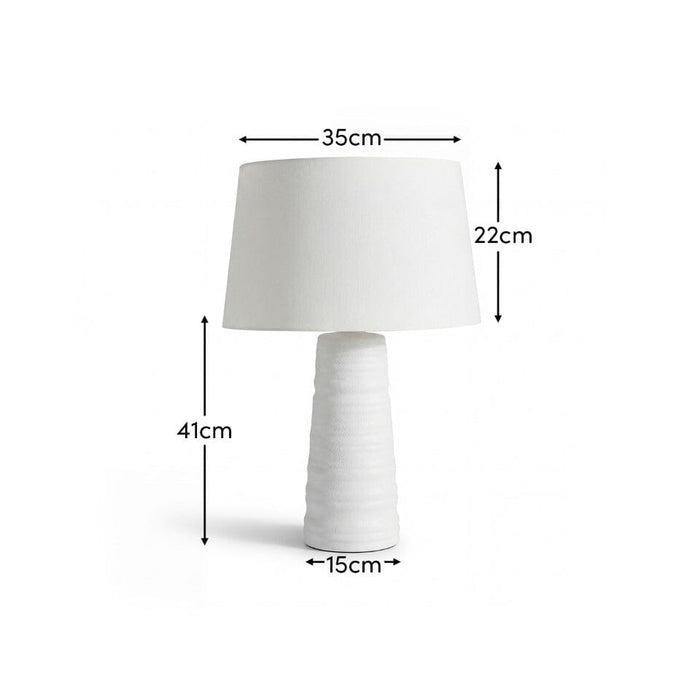 Burleigh 43cm Ceramic Table Lamp Base - White - Laura James