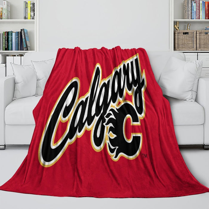 Calgary Flames Blanket Flannel Throw Kids Room Decoration
