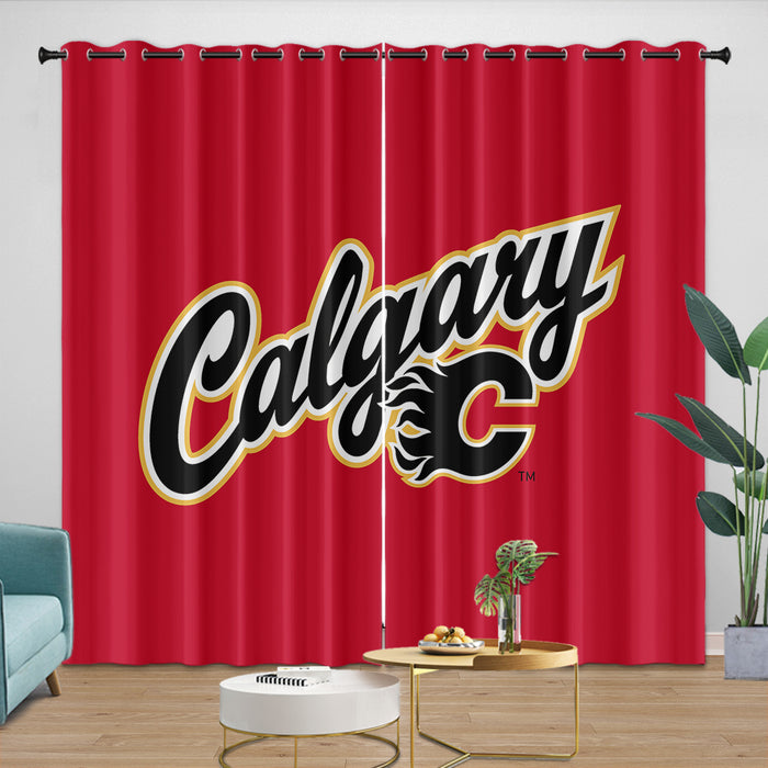 Calgary Flames Curtains Blackout Window Drapes Room Decoration