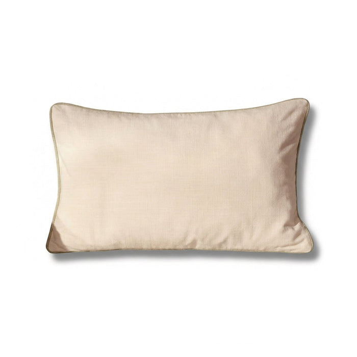 Camber 35x55cm Garden Scatter Cushion Cover - Off White with Sage Green Piping - Laura James