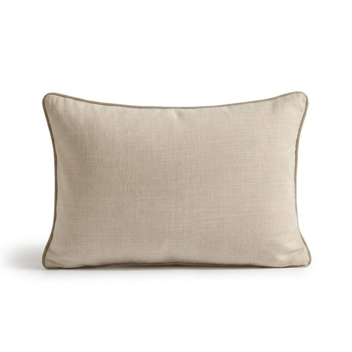 Camber 35x55cm Outdoor Cushion Cover - Off White with Sand Piping - Laura James
