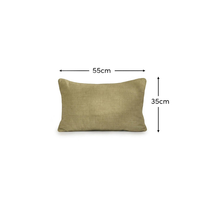 Camber 35x55cm Outdoor Cushion Cover - Sage Green with Off White Piping - Laura James