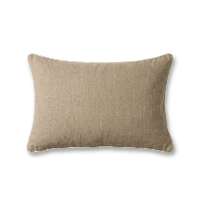 Camber 35x55cm Outdoor Cushion Cover - Sand with Off White Piping - Laura James