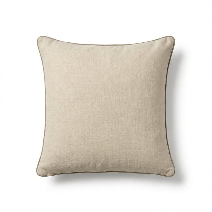 Camber 45x45cm Outdoor Cushion Cover - Off White with Sand Piping - Laura James
