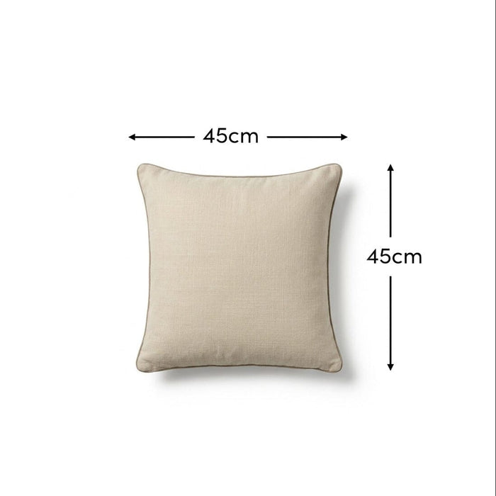 Camber 45x45cm Outdoor Cushion Cover - Off White with Sand Piping - Laura James