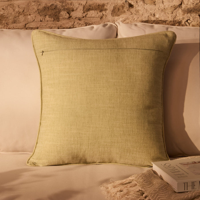 Camber 45x45cm Outdoor Cushion Cover - Sage Green with Green Piping - Laura James