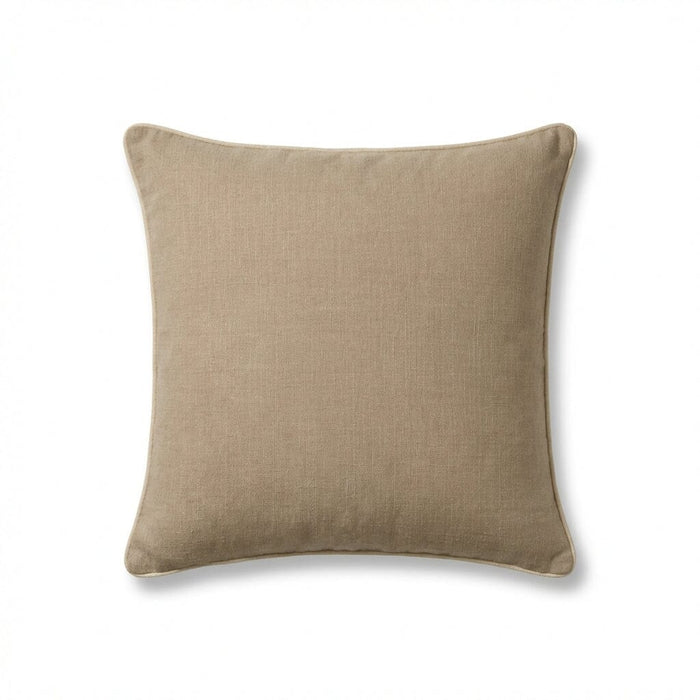 Camber 45x45cm Outdoor Cushion Cover - Sand with Off White Piping - Laura James