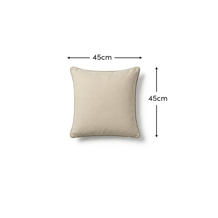 Camber 45x45cm Outdoor Scatter Cushion Cover - Sand with Off White Piping - Laura James