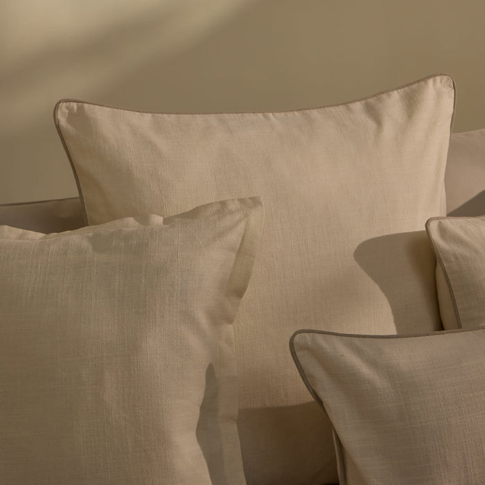 Camber 57x57cm Outdoor Cushion Cover - Off White with Sand Piping - Laura James