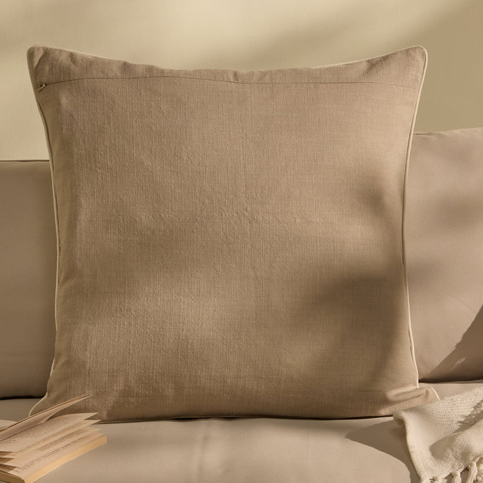 Camber 57x57cm Outdoor Cushion Cover - Sand with Off White Piping - Laura James