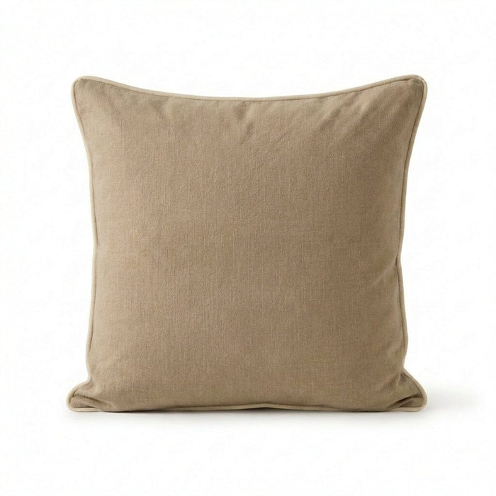 Camber 57x57cm Outdoor Cushion Cover - Sand with Off White Piping - Laura James