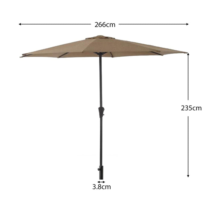 Cappuccino LED Premium Parasol - 2.7m Round