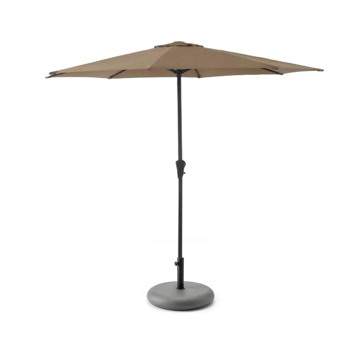 Cappuccino Parasol - 2.7m Round with Grey Concrete Base