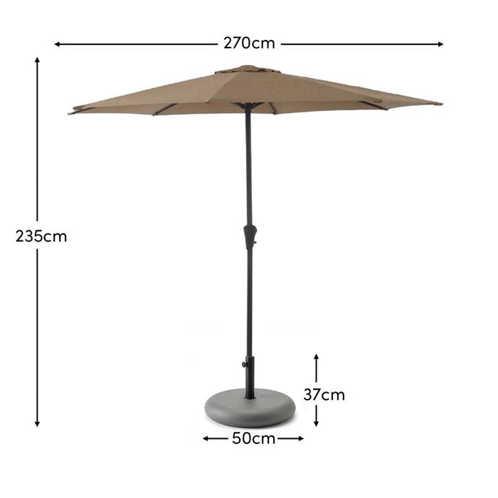 25kg Round Parasol Base - Grey Concrete - Laura James