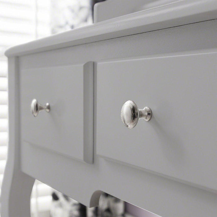 Capri Grey Dressing Table, Stool & Mirror Set - Laura James