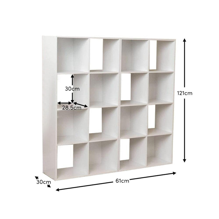 Cara 16 Cube Storage Unit - Chalk White - Two 8x2 Units - Laura James