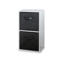 Black 2 Tier Storage Unit - White Bookcase - Laura James