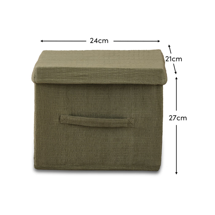 Cara 24cm Basket - Olive Green Geometric - Laura James