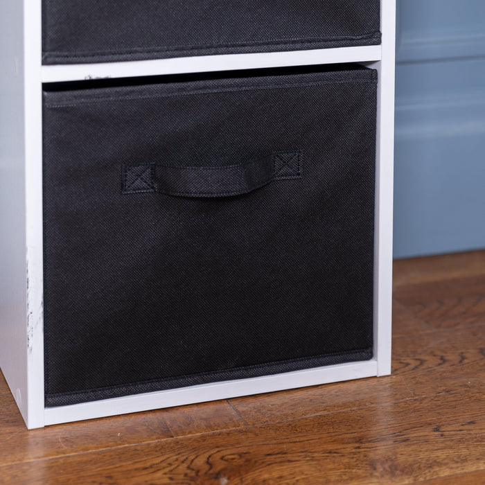 3 Tier White Cube Storage Unit (Black Baskets) - Laura James