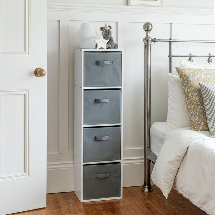4 Tier Storage Unit / White Bookcase - Laura James