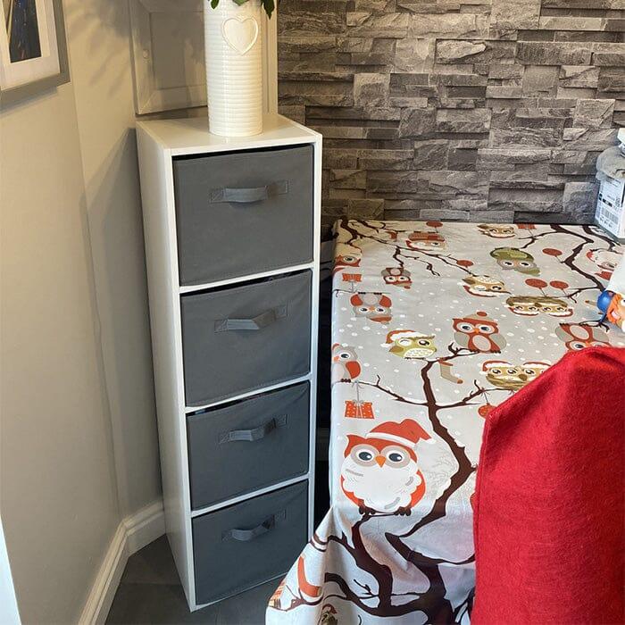 4 Tier Storage Unit / White Bookcase - Laura James