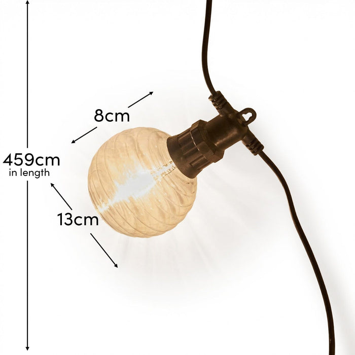 Carnaby 10 Bulb Outdoor String Lights - Extension Kit - Beehive Bulb - Laura James