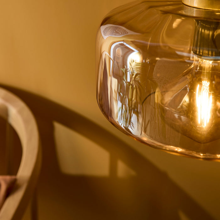 Carrick 22cm Glass Pendant Light - Gold - Laura James