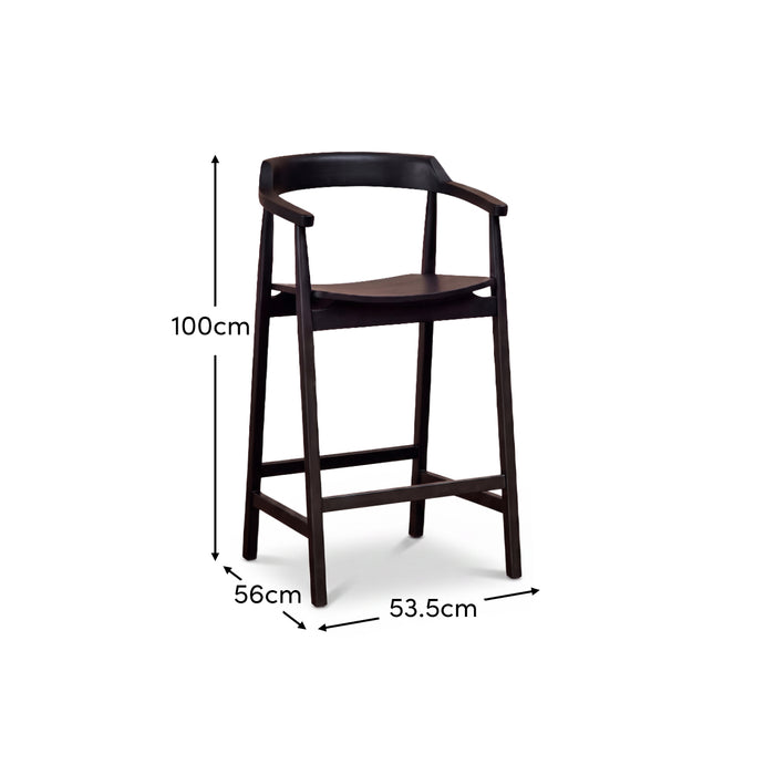 Carter Bar Stool - Black Oak - Laura James
