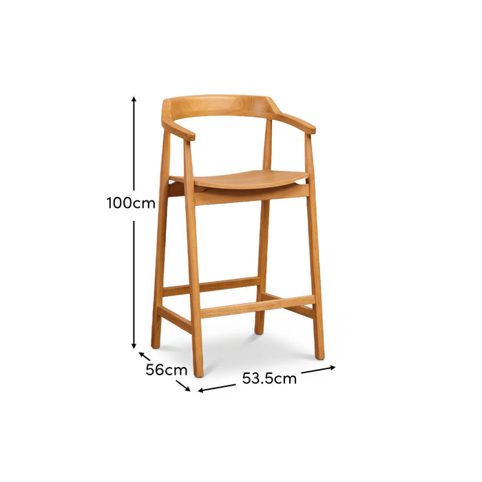 Carter Bar Stool - Pale Oak - Laura James