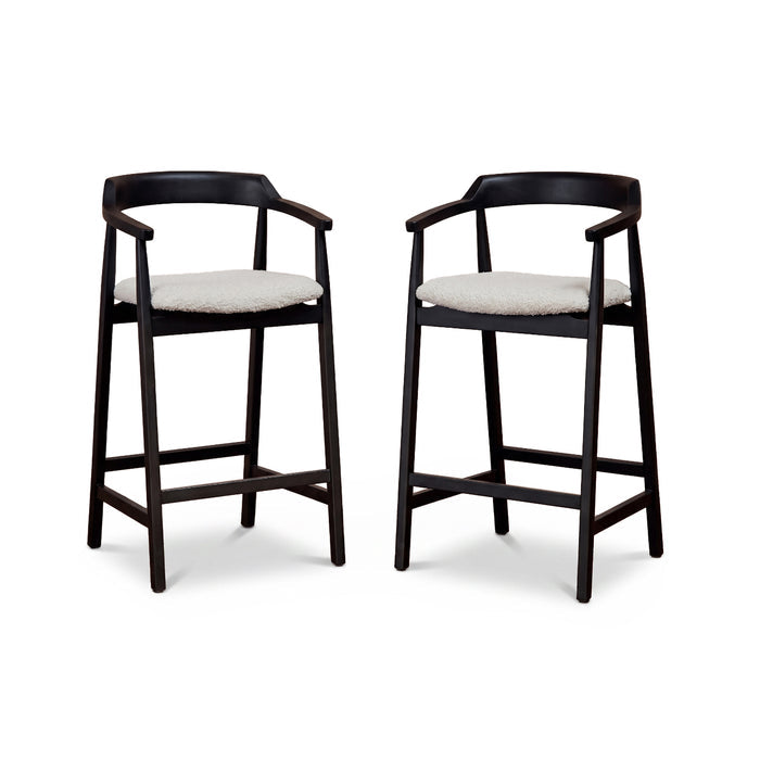 Carter Boucle Bar Stool - Black Oak Legs - Laura James