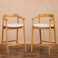 Carter Boucle Bar Stool - Pale Oak Legs - Laura James