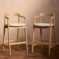 Carter Boucle Bar Stool - Whitewash Oak Legs