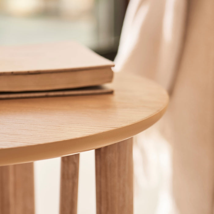 Carter Whitewash Round Side Table - Laura James