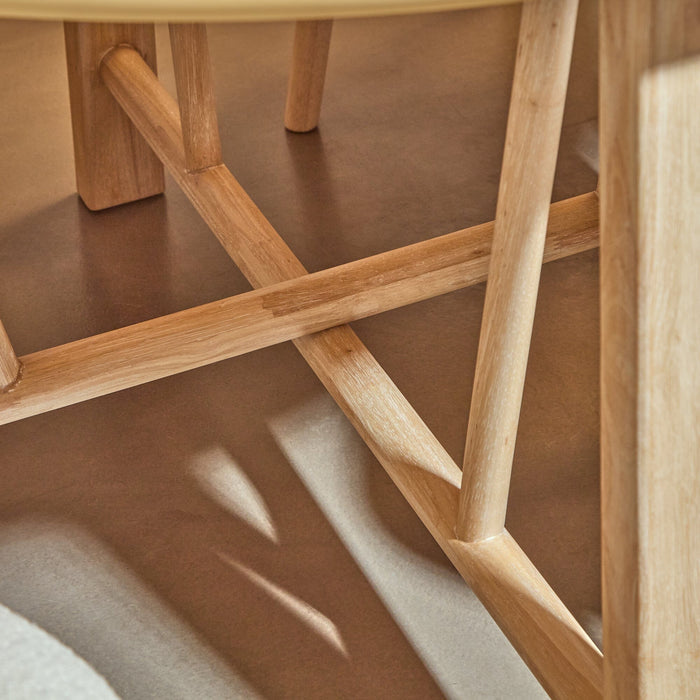 Carter Round Dining Table - Whitewash Oak - Laura James