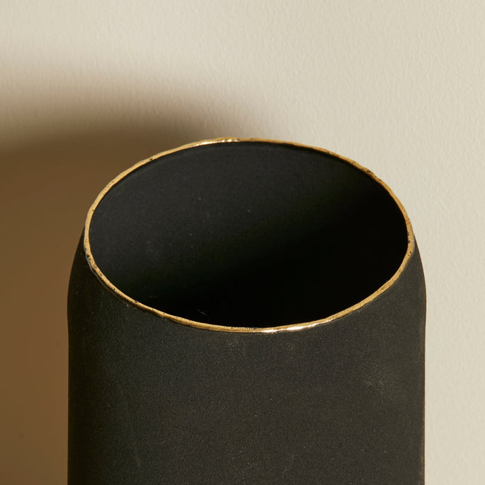 Chaldon 17cm Metal Vase - Black